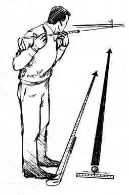 A man standing next to an arrow pointing up.